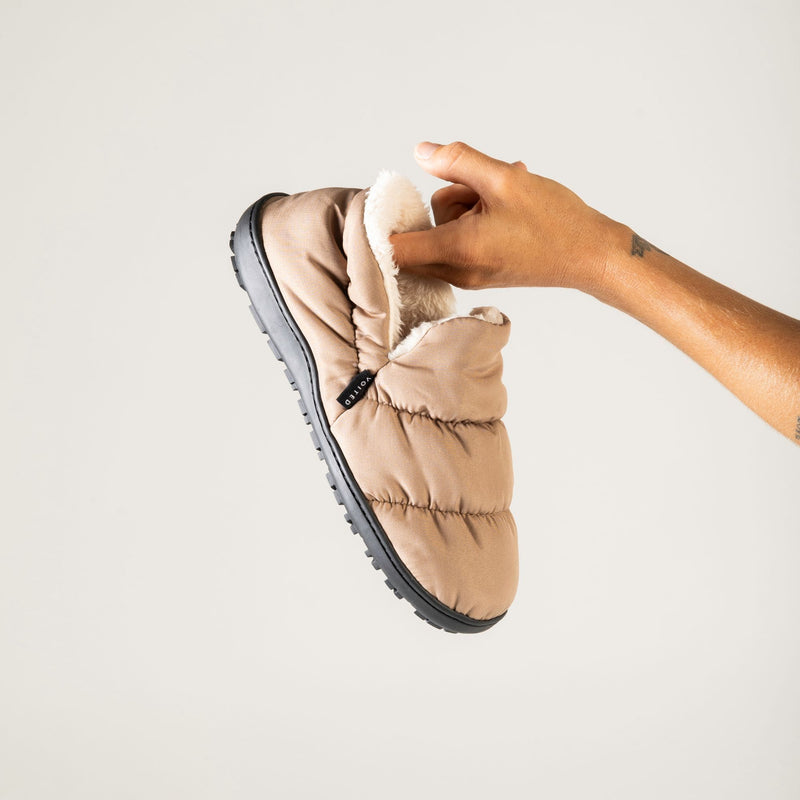 VOITED CloudTouch® Slippers - Lightweight, Indoor/Outdoor Fleece-Lined Camping Slippers - Mudstone