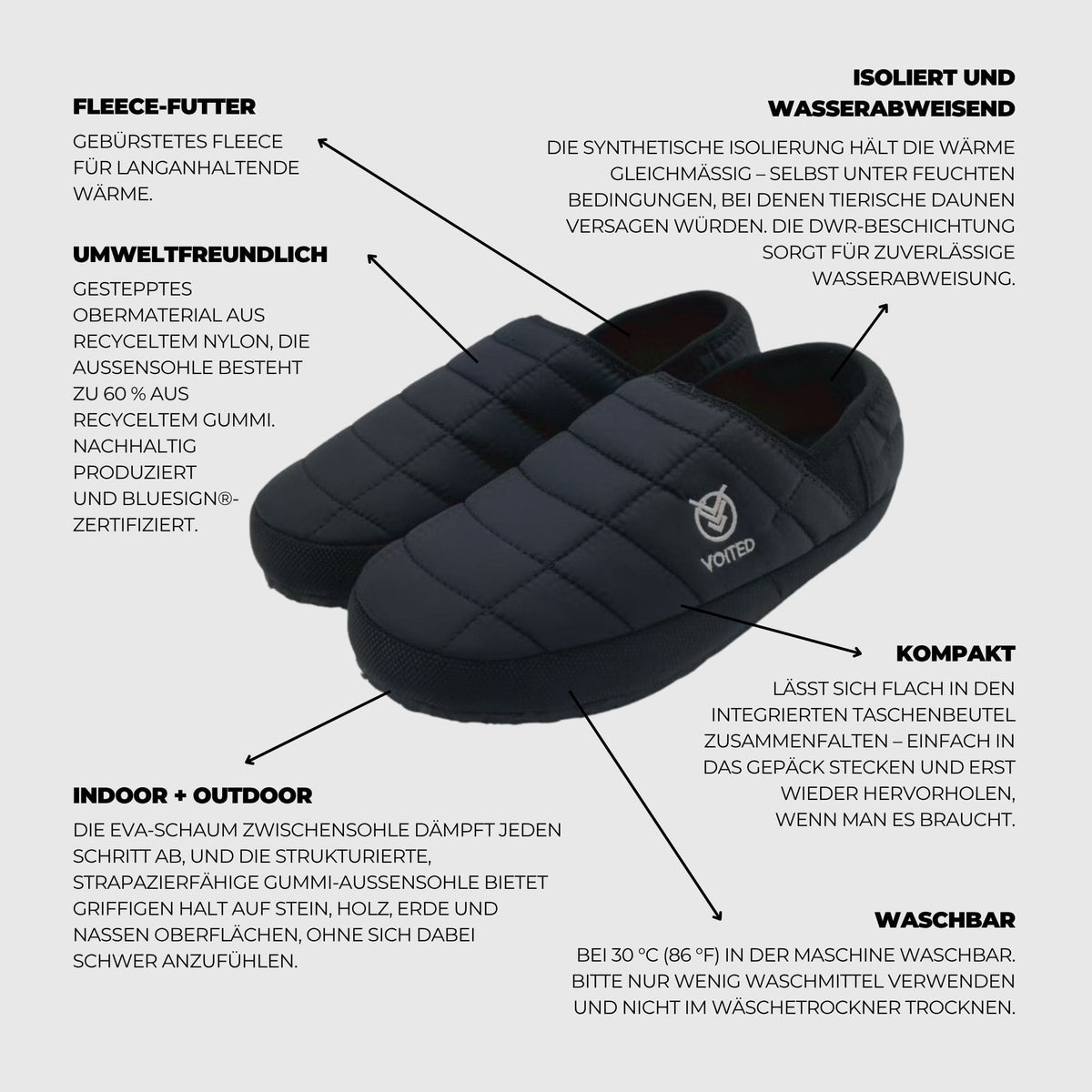 VOITED RidgeLoft SlipOn - Men's fit - Black