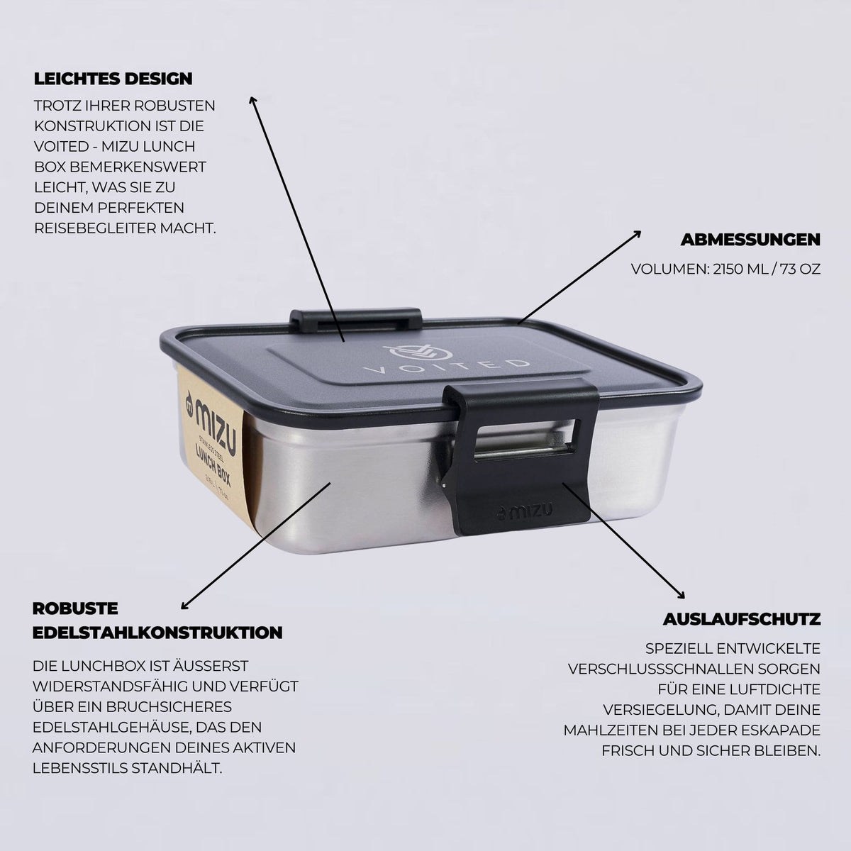 Mizu x VOITED Stainless Steel Lunch Box