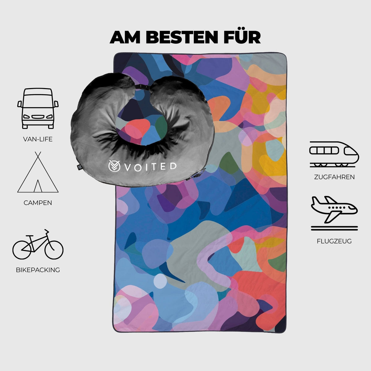 VOITED NeckPack™ Travel Pillow Blanket™ - Beyond Real