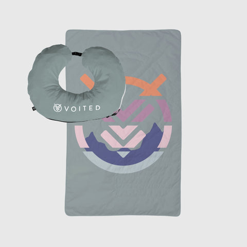 VOITED NeckPack™ Travel Pillow Blanket™ - Echo Bloom