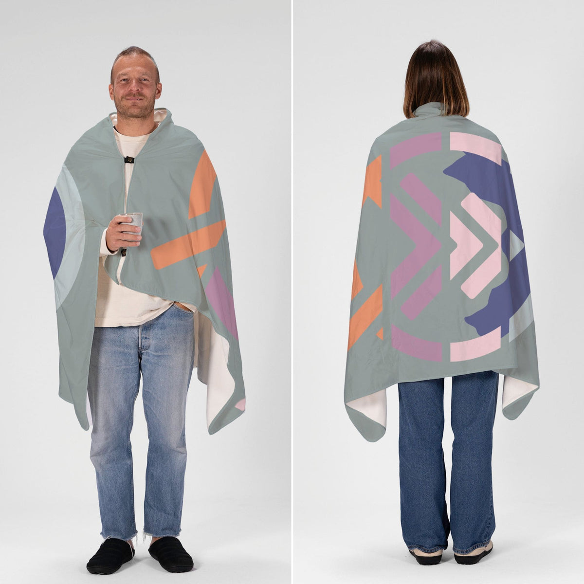 VOITED NeckPack™ Travel Pillow Blanket™ - Echo Bloom