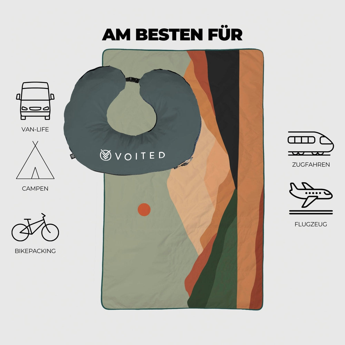 VOITED NeckPack™ Travel Pillow Blanket™  - Jasper