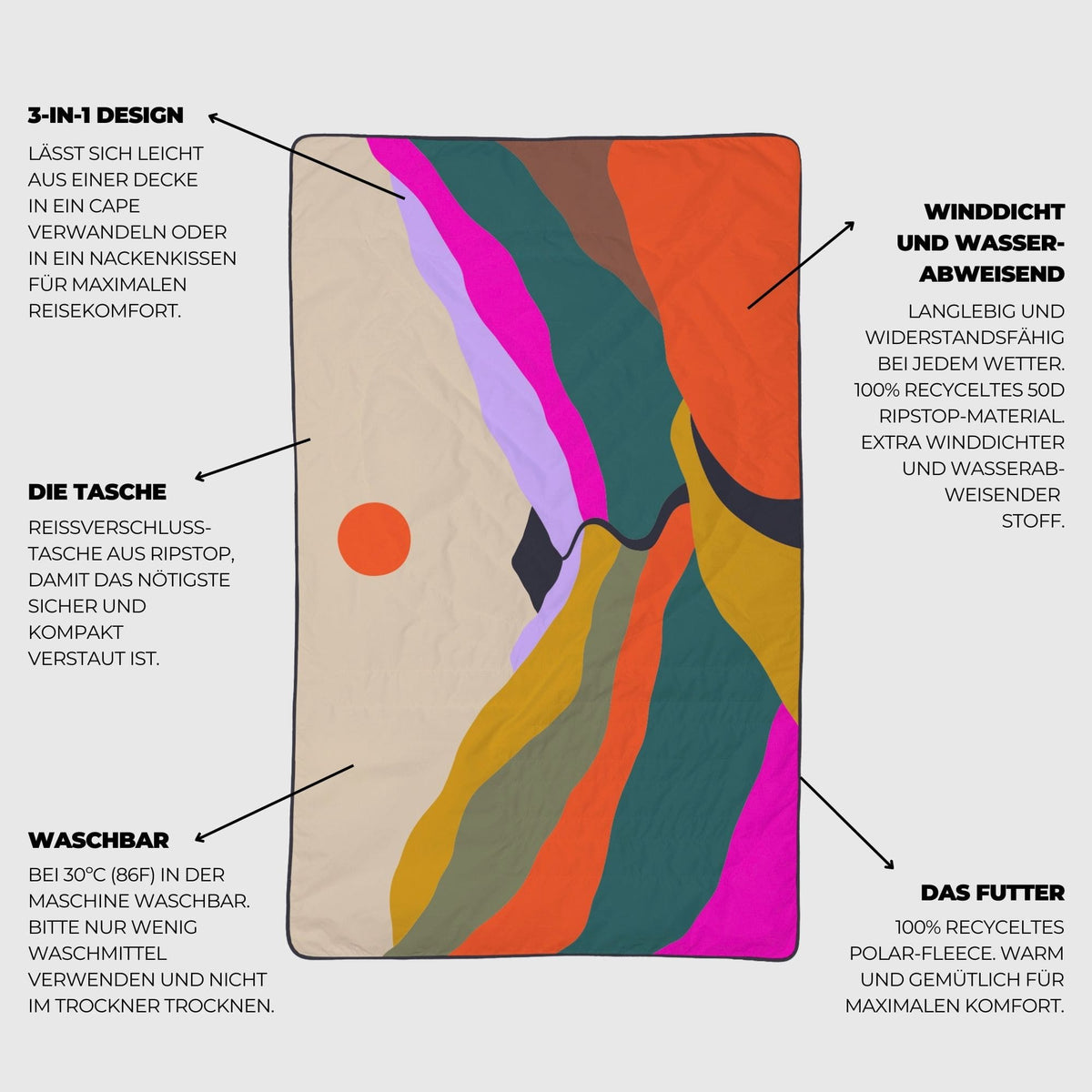 VOITED NeckPack™ Travel Pillow Blanket™ - Mystic Ridge