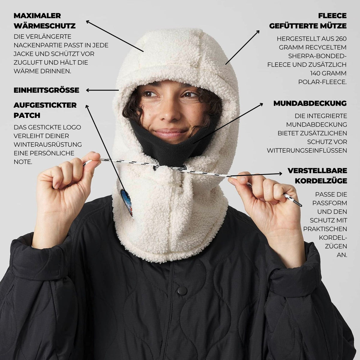 VOITED Polar Fleece Hood - Birch