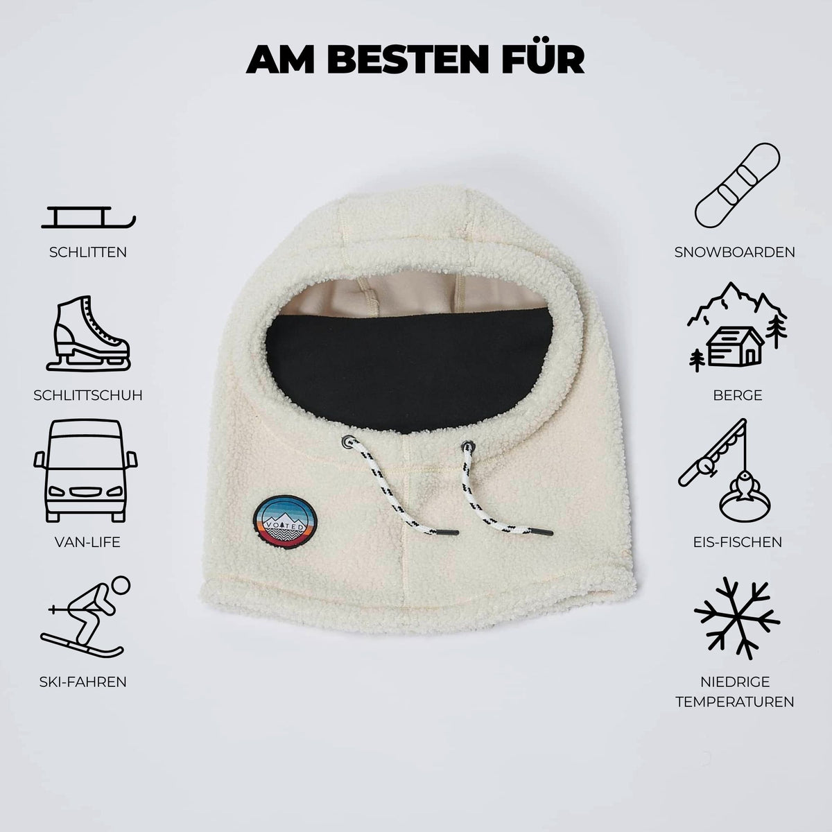 VOITED Polar Fleece Hood - Birch