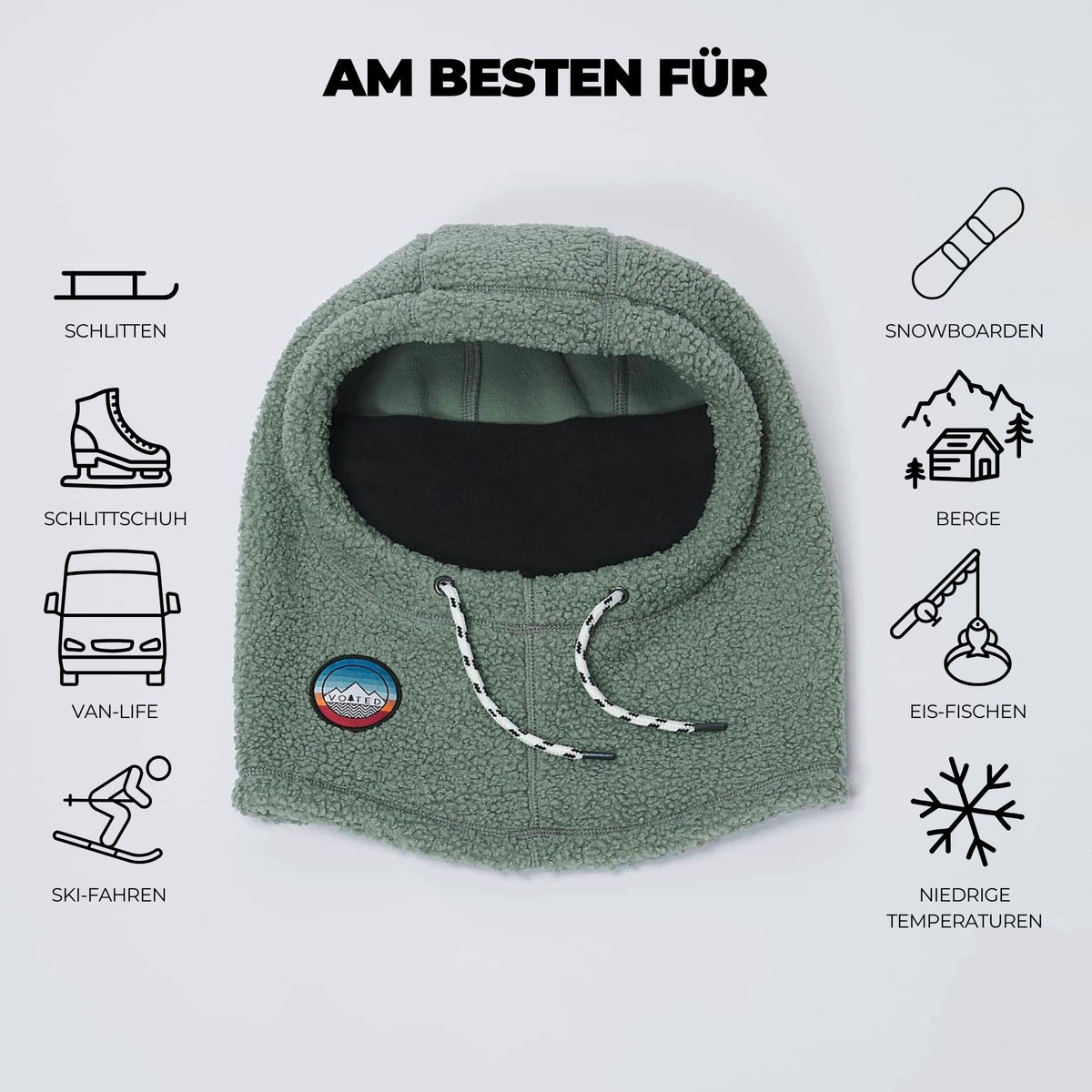 VOITED Polar Fleece Hood - Pistachio