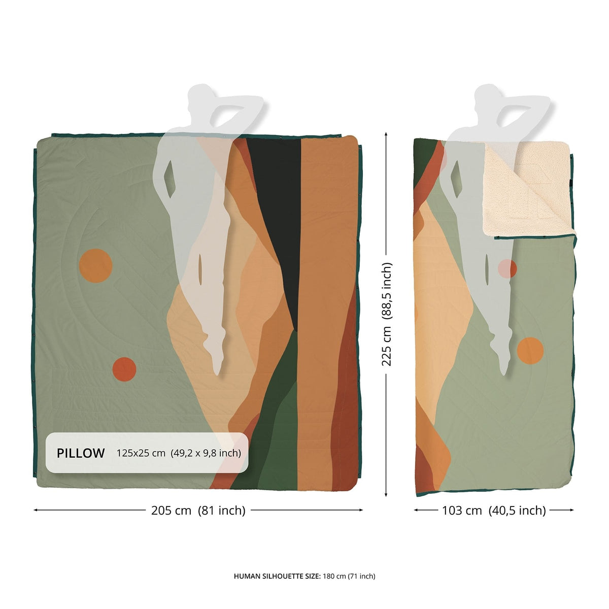 VOITED Queen CloudTouch® Indoor/Outdoor Camping Blanket - Jasper