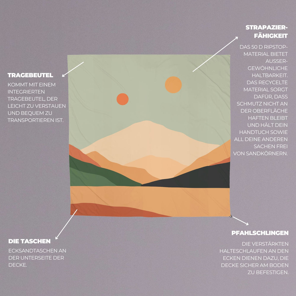 VOITED Sandfree Beach Sheet - Jasper Green