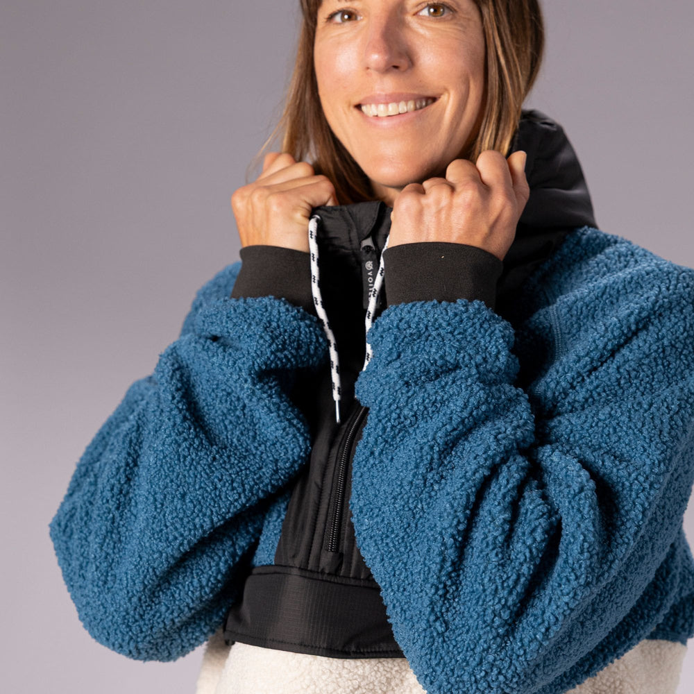 VOITED Sherpa Fleece Hoodie - Blue Steel