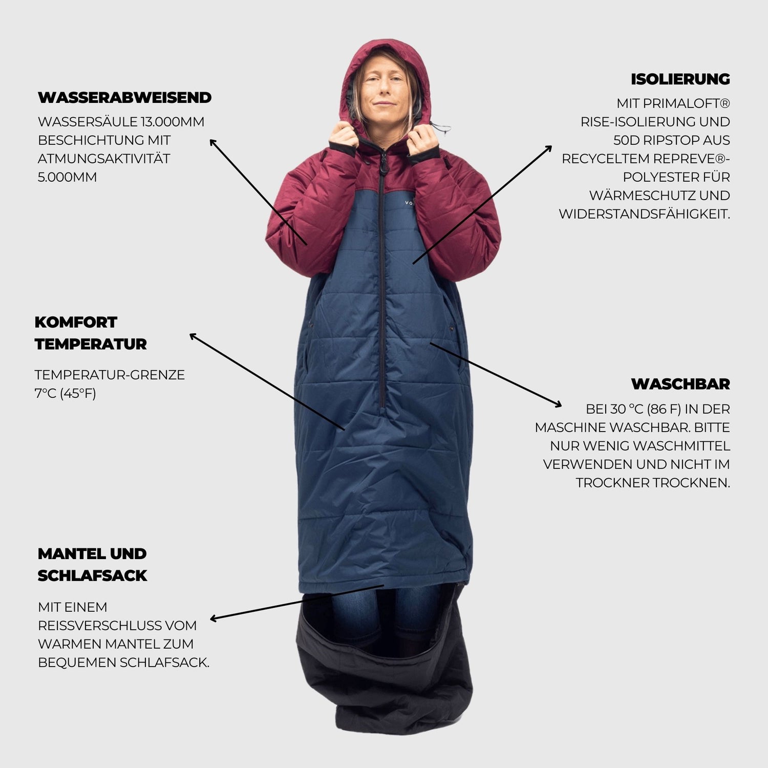 VOITED Premium Slumber Jacket for Camping, Vanlife & Indoor
