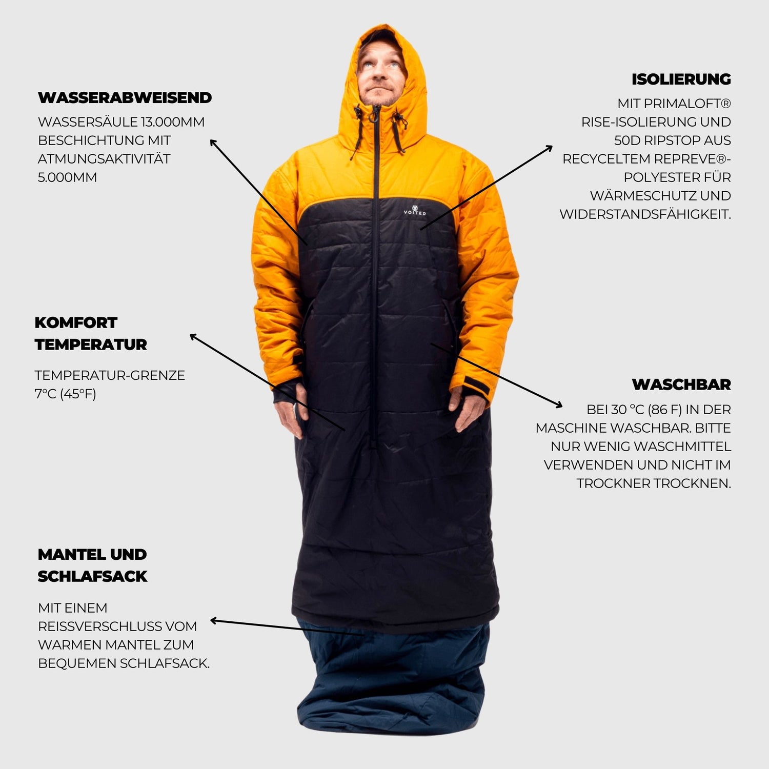 VOITED Premium Slumber Jacket for Camping, Vanlife & Indoor