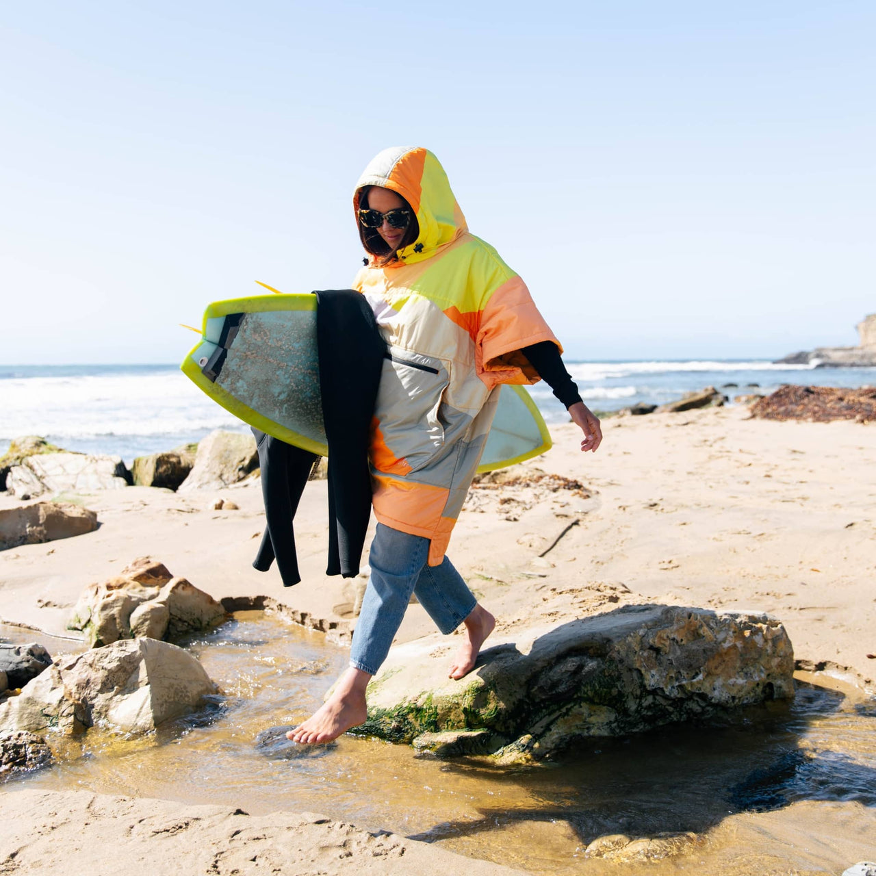 Surf-Poncho VOITED DE Sunscape Kapuze Handtuch-Innenseite) - VOITED (wasserdicht, mit –